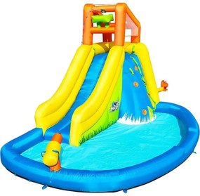 Parco Acquatico Mega Mount,Cm. 435X286X267,Con Scivolo Spruzzi Vari Piscinetta, Cannone Spara Acqua,Con Motore Incluso - Bestway
