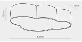 Plafoniera per bambini CLOUD 4xE27/15W/230V blu