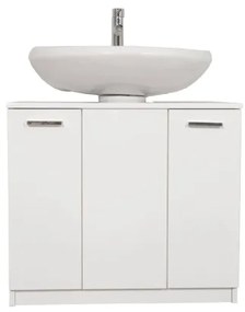 Mobile Copricolonna Da Bagno a 2 Ante 70x46x62 Laccato Bianco