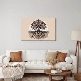 Quadro su tela – Elegante albero della vita con radici