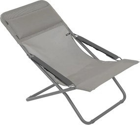 Sedia a sdraio da giardino in acciaio grigio Transabed LAFUMA MOBILIER, seduta in PVC tessuto tortora