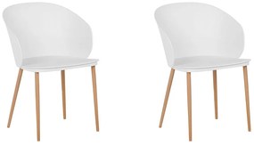 Set di 2 sedie da pranzo in plastica bianca BLAYKEE Beliani