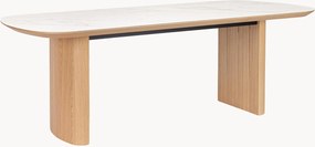 Tavolo ovale in legno con piano effetto marmo Gavriel, 210 x 100 cm
