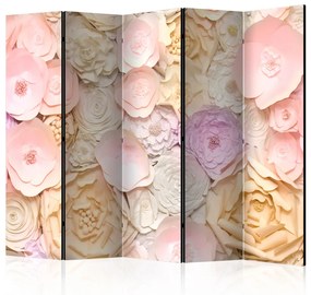 Paravento design Bouquet di fiori II (5 parti) - rose romantiche nei colori chiari