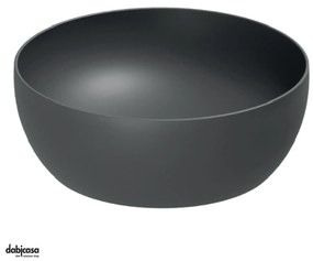 Azzurra Ceramica "Elegance Circle" Lavabo D'Appoggio Tondo Da Diam.40 Cm Nero Opaco