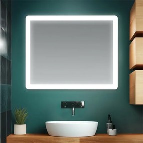 Specchio bagno 60x80 cm con LED naturale e installazione reversibile