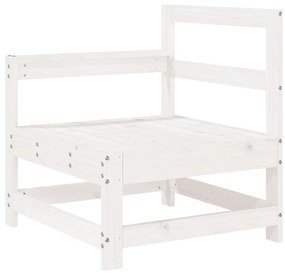 Set salotto da giardino 4 pz bianco in legno massello di pino