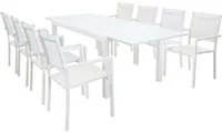 DAVID - set tavolo da giardino con sedie allungabile 160/240x90 Colore: Bianco, Posti: 8