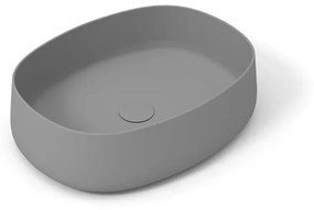 Lavabo da appoggio ovale in ceramica L 50 x H 15 x P 40 cm grigio