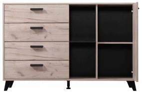 FRANCIE - madia quattro cassetti un anta moderna minimal in legno