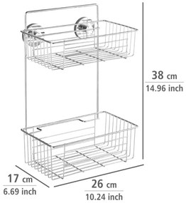 WENKO 20889100-Scaffale VACUUM-LOC rotondo in acciaio cromato lucido 26x38 cm