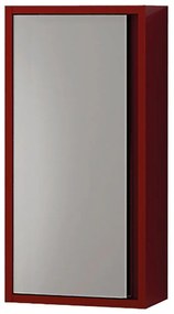 Pensile bagno Loto rosso in mdf, 1 anta apertura da sinistra P 18 x L 35 x H 70 cm