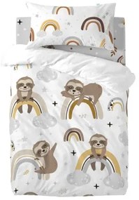 Set di copripiumino HappyFriday Moshi Moshi Sleepy Sloth Multicolore Culla Neonato 2 Pezzi