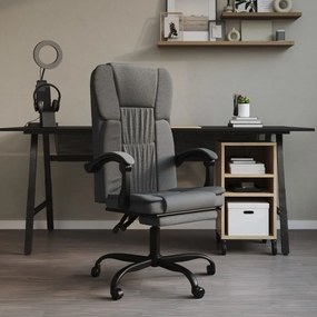 Sedia Da Ufficio Reclinabile Grigio Scuro İn Tessuto /