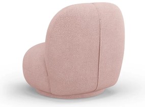 Poltrona rosa chiaro in tessuto bouclé Chuck - Micadoni Home