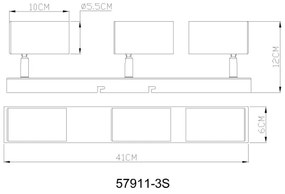 Globo 57911-3S - Faretto ROBBY 3xGU10/25W/230V