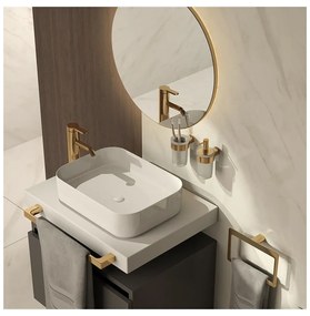 Porta carta igienica a parete in metallo color oro Pirenei - Sapho