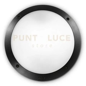Polar-1-ap1 round applique ip66 1 luce attacco e27 30x30cm nero