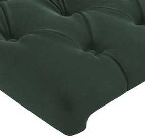 Testiera ad orecchio verde scuro 93x23x78/88 cm in velluto