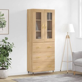 Credenza Rovere Sonoma 69,5x34x180 Cm İn Legno Multistrato /