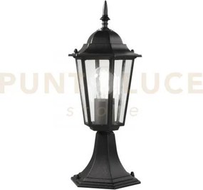 Lume milano nero 1 luce attacco e27 ip44 17x40,3cm alluminio e vetro