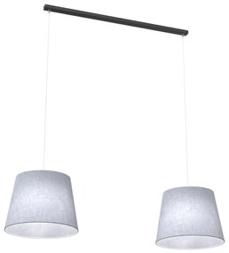 Lampadario A 2 Luci Osiride Con Paralumi In Tessuto Grigio