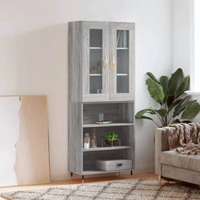 Credenza Grigio Sonoma 69,5x34x180 Cm İn Legno Multistrato /