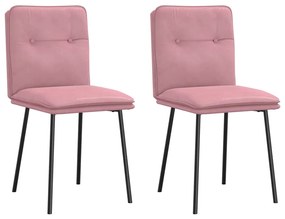 Sedie Da Pranzo 2 Pz Rosa İn Velluto /