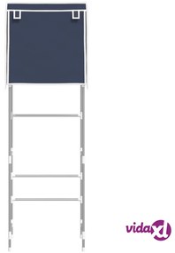 vidaXL Rastrelliera per Bagno a 2 Livelli Blu 56x30x170 cm Ferro