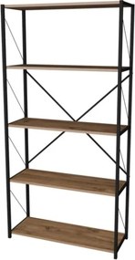 Libreria 5 Ripiani Stile Industrial 88x34x180 Jacob Rovere