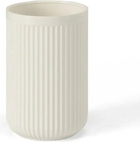 Porta spazzolini bianco crema in plastica cannettata rigida Arizona