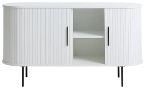 Cassettiera bianca con ante scorrevoli 120x76x45 cm Nola – Unique Furniture