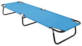 Lettino Prendisole Pieghevole İn Acciaio Blu Turchese /