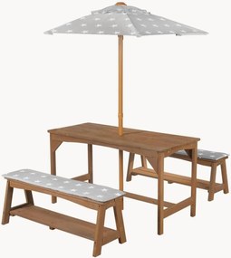 Set di mobili da esterno per bambini con ombrellone Fiona, set da 4