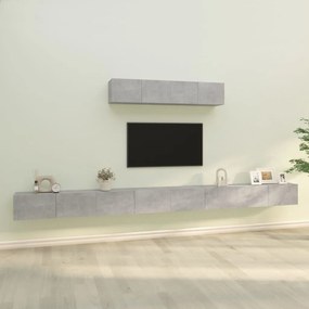 Set Di Mobili Porta Tv 6 Pz Grigio Cemento İn Legno Multistrato /