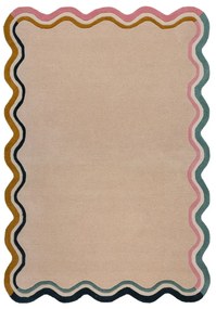 Tappeto in lana tessuto a mano color crema 200x290 cm Leo Scallop - Flair Rugs