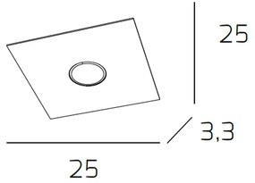 Plafoniera Moderna Area Metallo Bianco Metallo 1 Luce Gx53 25Cm