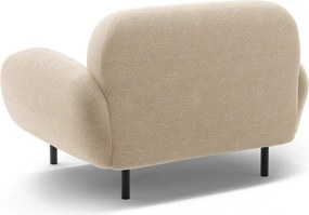 Poltrona beige con rivestimento in bouclé Poppy – Micadoni