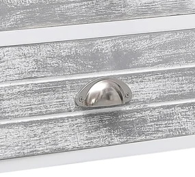 Mobile porta tv bianco e grigio 108x30x40 cm legno di paulownia