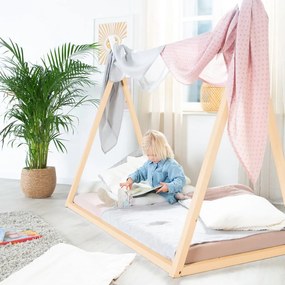 Letto per bambini in colore naturale 70x140 cm Montessori - Roba