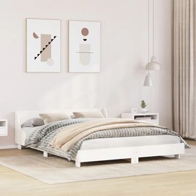 Letto senza materasso bianco 140x190 cm legno massello di pino