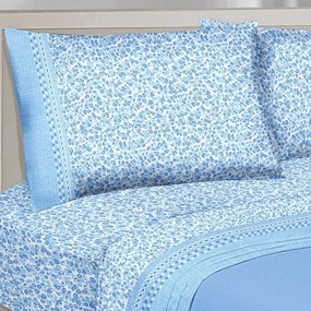 Lenzuola matrimoniali cotone Goccia Collezione Casa  Colore Azzurro, Dimensioni e Misure Matrimoniale