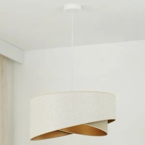 Brilagi - Lampadario LED a sospensione con filo LYRA 1xE27/15W/230V bianco/beige/oro