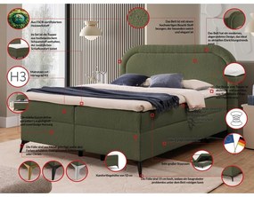 Letto boxspring verde con contenitore 160x200 cm Ornes – Ropez