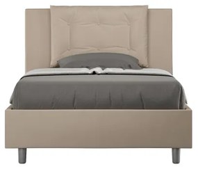 Letto contenitore imbottito 120x190 similpelle tortora Annalisa