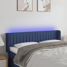 Testiera A Led Blu 147x16x78/88 Cm İn Tessuto /