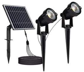 SET 2x Lampada solare LED da esterno 2xLED/1,2W/3,7V IP65 3000K 4000 mAh