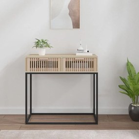 Tavolino Consolle 80x30x75 Cm Legno Multistrato E Ferro /