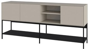 Cassettiera nera e crema 180x80x40 cm Amira - Marckeric
