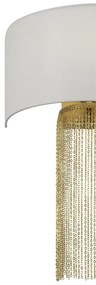 Applique Contemporanea Impressive Metallo Oro 1 Luce Diffusore Tessuto Bianco